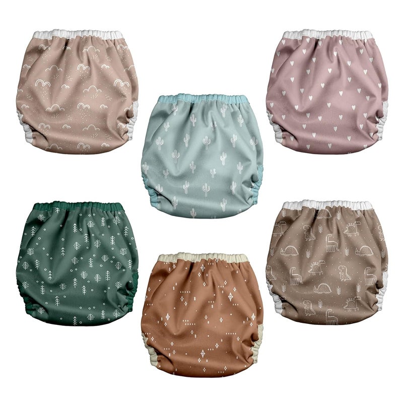 Mama Koala Reusable Adjustable Cloth Diaper Covers with Double Gusset for Girls and Boys Snap Closure Size S Simply Neautrals - Image 2