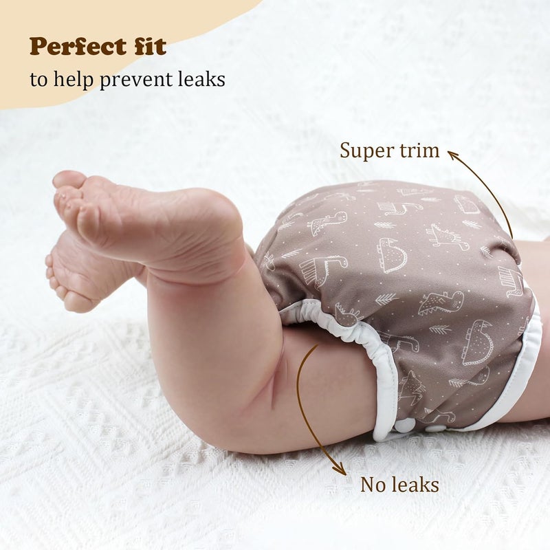 Mama Koala Reusable Adjustable Cloth Diaper Covers with Double Gusset for Girls and Boys Snap Closure Size S Simply Neautrals - Image 4
