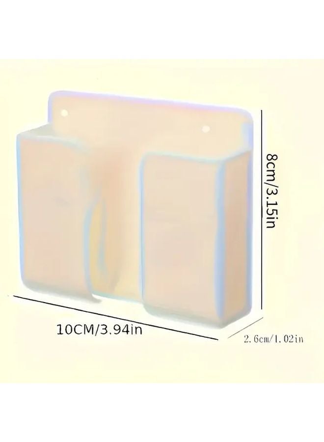 White Adhesive Wall Mounted Phone Holder No Drill Charging Station For All Seasons - Image 3