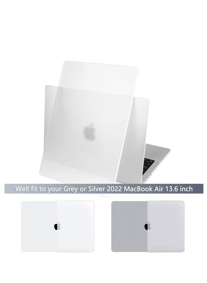 Generic 3 in 1 Bundle Rubberized Case Compatible with M2 MacBook Air 13.6 inch 2022 A2681 M2 Chip and 2024 A3113 M3 Chip and 2025 A3240 M4 Chip, Plastic Hard Shell Case with Keyboard Cover & Screen Protector, Frosted Transparent  - Image 4