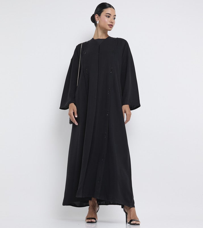 ROZA Elegant Black Handwork Abaya - Image 2