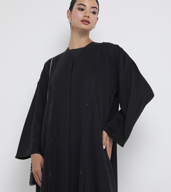 ROZA Elegant Black Handwork Abaya - Image 4