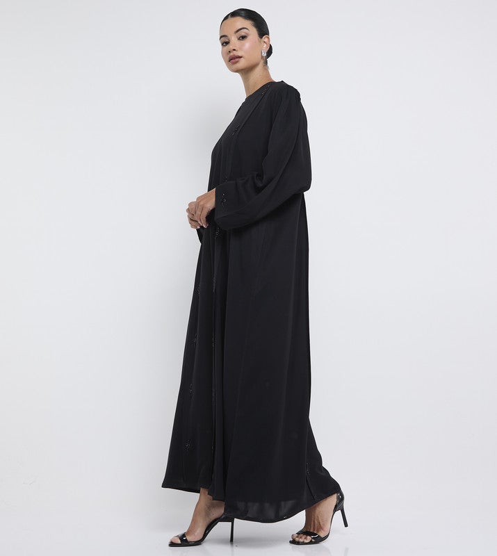 ROZA Elegant Black Handwork Abaya - Image 3