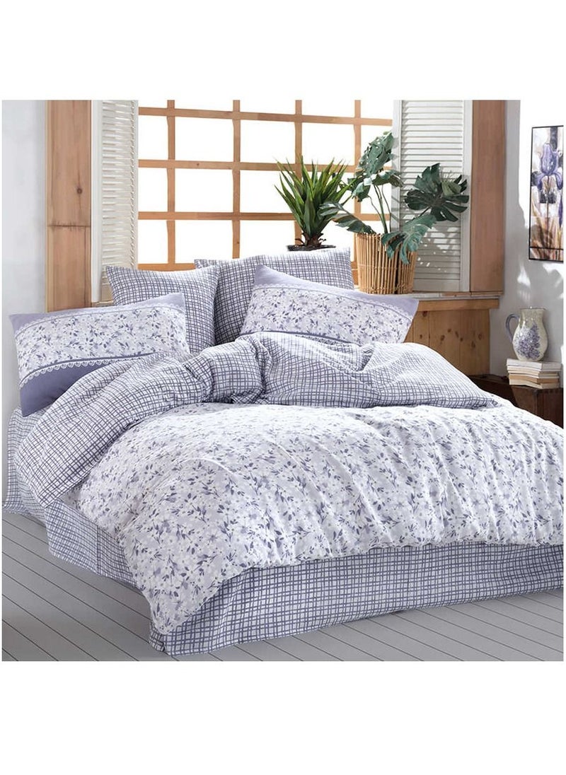 Fabienne Turkish Ranforce Cotton King Size Bedspread Bedding Set Printed Including 1 Quilted Bedspread 230x260 cm and 2 Quilted Pillow Case 50x70 cm 