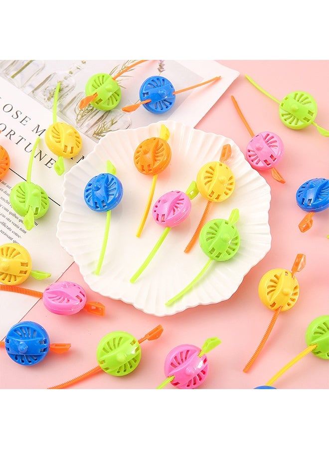 المراجيح الملونة الدوارة للأطفال - عبوة تضم 24 دوّارة | ألعاب وهدايا وحفلات للأطفال | لعبة دوّارة بحبل السحب | حشوات أكياس الهدايا لأعياد الميلاد، جوائز للفصول الدراسية - Image 3