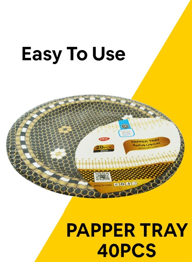 Family Ship Disposable Paper Plates 40pcs 22cm  - Image 2