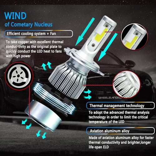 GONAMA H4/9003/HB2 LED Headlight Bulbs Universal C6 LED Car H4 All in One White Light Bulb 3800LM 36W LED Car Headlight Conversion Kit (Pack of 2) for Headlight (C6) - Image 3