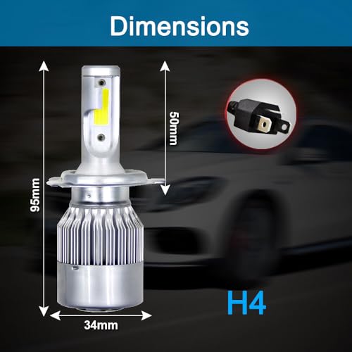 GONAMA H4/9003/HB2 LED Headlight Bulbs Universal C6 LED Car H4 All in One White Light Bulb 3800LM 36W LED Car Headlight Conversion Kit (Pack of 2) for Headlight (C6) - Image 2