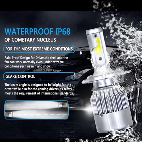 GONAMA H4/9003/HB2 LED Headlight Bulbs Universal C6 LED Car H4 All in One White Light Bulb 3800LM 36W LED Car Headlight Conversion Kit (Pack of 2) for Headlight (C6) - Image 4
