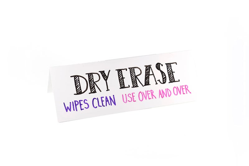 Apostrophe Games Dry Erase Name Tent Table Cards 8.5" x 3" (30 Pack) Reusable Name Cards, Classroom Name Tags, Wedding Guest Placards - Image 2