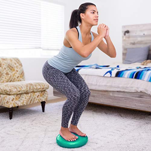 ProsourceFit Core Balance Disc Trainer, 14” Diameter with Pump for Improving Posture, Fitness, Stability, Green - Image 2