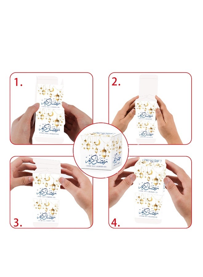 6 قطع صندوق هدايا حلوى قلعة رمضان كريم زينة حفلات صندوق ورقي - Image 4