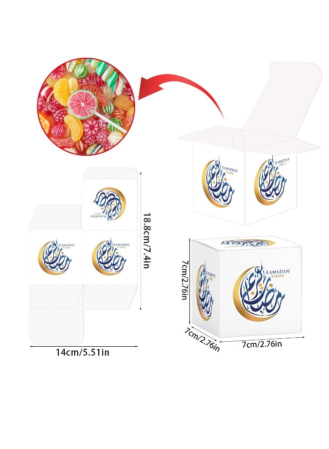 6 قطع صندوق هدايا حلوى قلعة رمضان كريم زينة حفلات صندوق ورقي - Image 2
