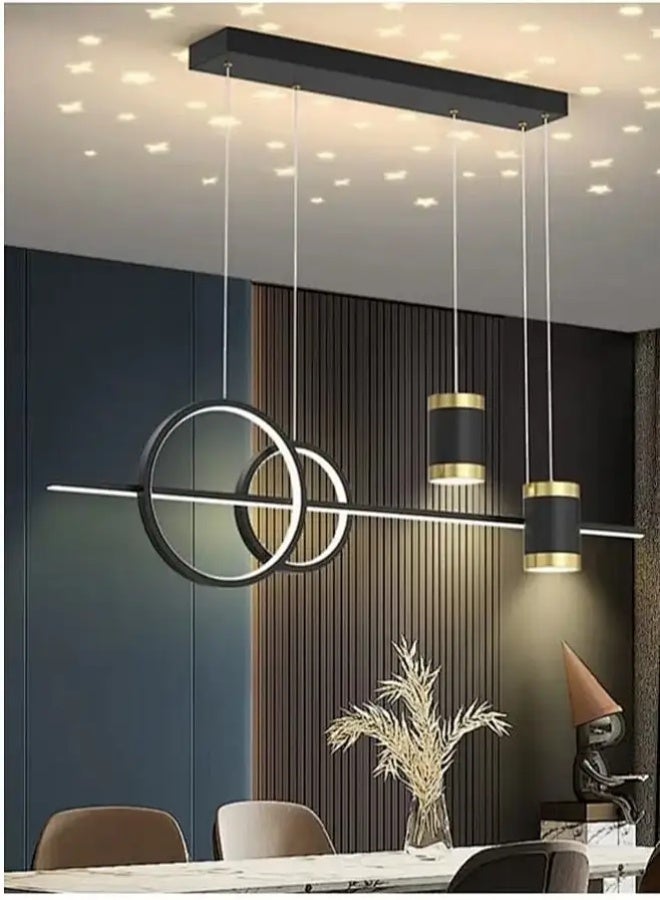 Sumkyle LED Modern Wave Shape Pendant Light 45W Dimmable Chandelier Hanging Lighting Fixture Black Chandeliers For Dining Room Restaurant Kitchen Island Table - Image 2