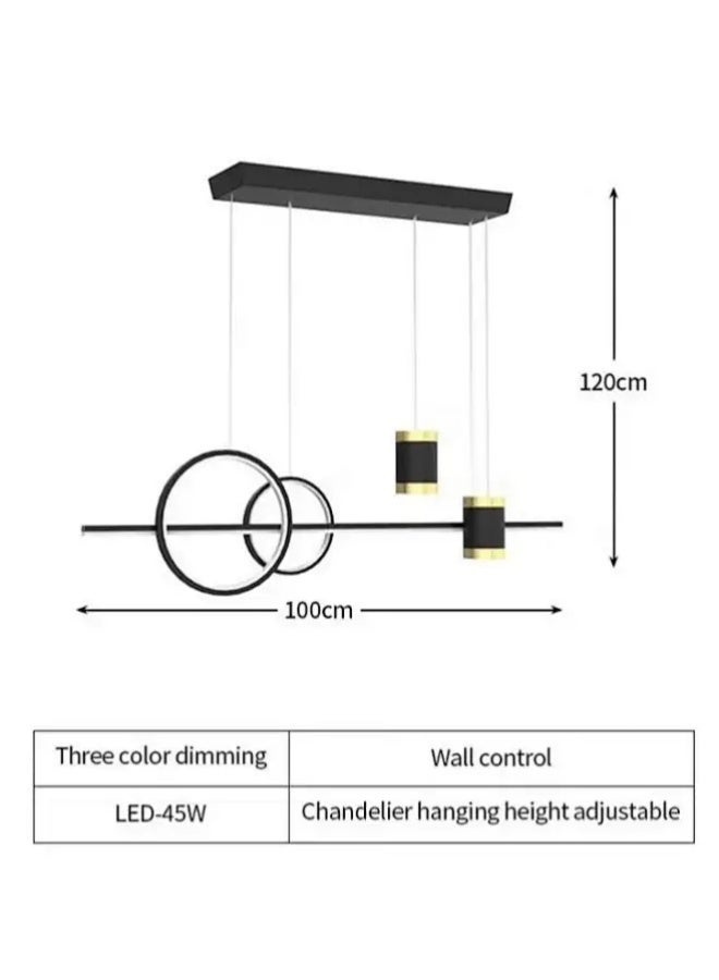 Sumkyle LED Modern Wave Shape Pendant Light 45W Dimmable Chandelier Hanging Lighting Fixture Black Chandeliers For Dining Room Restaurant Kitchen Island Table - Image 4