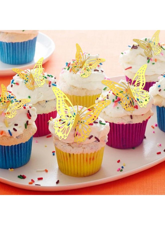 Cavetee توبيرات كعكة عيد الميلاد كافيتى للنساء والفتيات، 13 قطعة زينة عيد ميلاد لامعة ذهبية مع توبير 3D فراشة لكعكة الفتيات والنساء في حفلة عيد الميلاد - Image 2