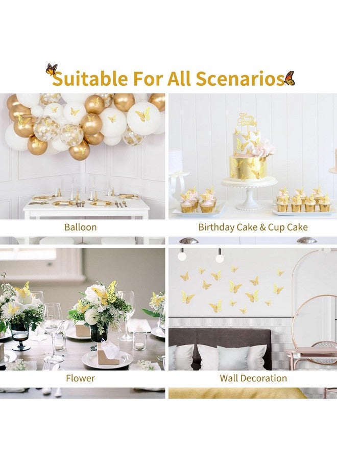 Cavetee توبيرات كعكة عيد الميلاد كافيتى للنساء والفتيات، 13 قطعة زينة عيد ميلاد لامعة ذهبية مع توبير 3D فراشة لكعكة الفتيات والنساء في حفلة عيد الميلاد - Image 5