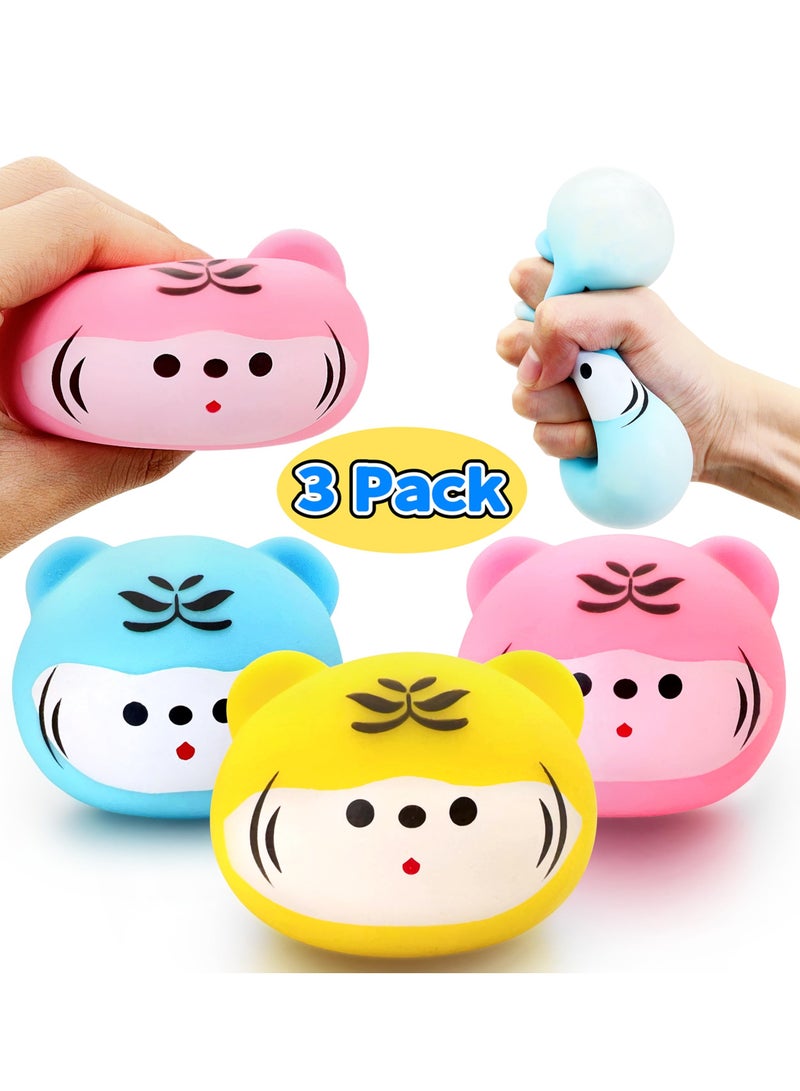 Excefore Stress Ball Toys Color, Tiger Squishy Dough Ball Stress Balls, Stress Balls for Kids and Adults, for Kids and Adults (3Pack) Squishy Fidget Toys Stress Ball Sensory Stress Toys - Image 2