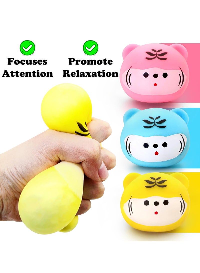 Excefore Stress Ball Toys Color, Tiger Squishy Dough Ball Stress Balls, Stress Balls for Kids and Adults, for Kids and Adults (3Pack) Squishy Fidget Toys Stress Ball Sensory Stress Toys - Image 4