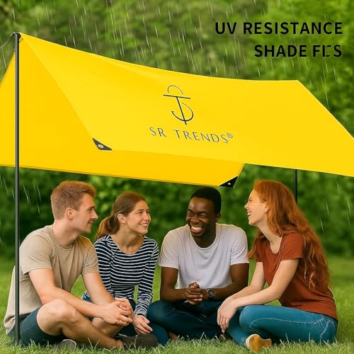 SR TRENDS Heavy-Duty Waterproof Tirpal/Tadpatri/Tarpaulin/Tarp (150 GSM) – UV & Tear Resistant, Reinforced Eyelets, Multi-Purpose Outdoor Cover (Yellow, 9 X 6 FT) - Image 5