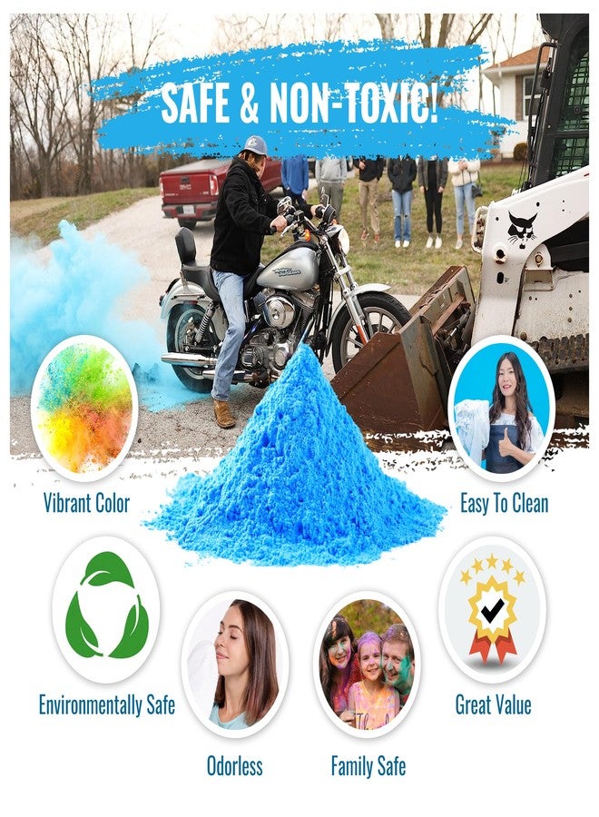 Color Blaze بودرة كشف جنس المولود "كولور بليز بلاك آوت" - 2 رطل من البودرة الزرقاء للأولاد، مثالية للسيارة، وحرق الإطارات على الدراجة النارية، والرمي، وجلسات التصوير، وحفلات الكشف عن جنس المولود، والمهرجانات - عبوة من كيسين، كل كيس 1 رطل - أزرق - Image 3