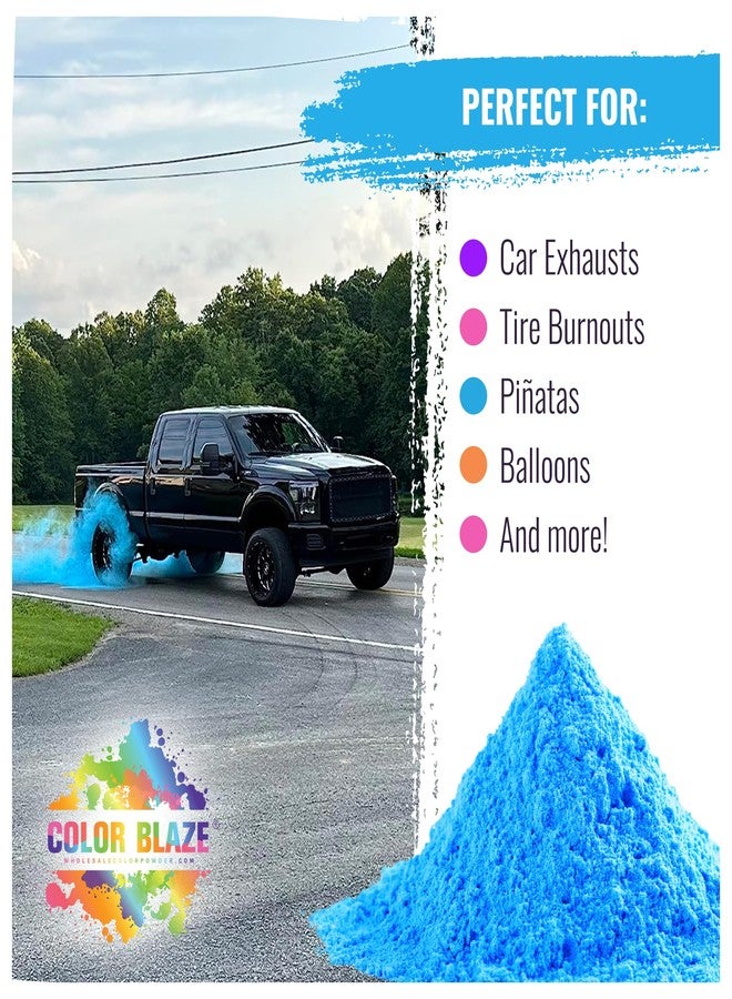 Color Blaze بودرة كشف جنس المولود "كولور بليز بلاك آوت" - 2 رطل من البودرة الزرقاء للأولاد، مثالية للسيارة، وحرق الإطارات على الدراجة النارية، والرمي، وجلسات التصوير، وحفلات الكشف عن جنس المولود، والمهرجانات - عبوة من كيسين، كل كيس 1 رطل - أزرق - Image 4