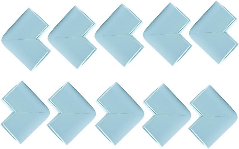 كلاراكو واقيات زوايا الطاولات الزجاجية، واقيات زوايا الأثاث تحمي الطفل من الإصابات الحادة، أزرق فاتح، 55 × 55 × 8 مم - Image 5