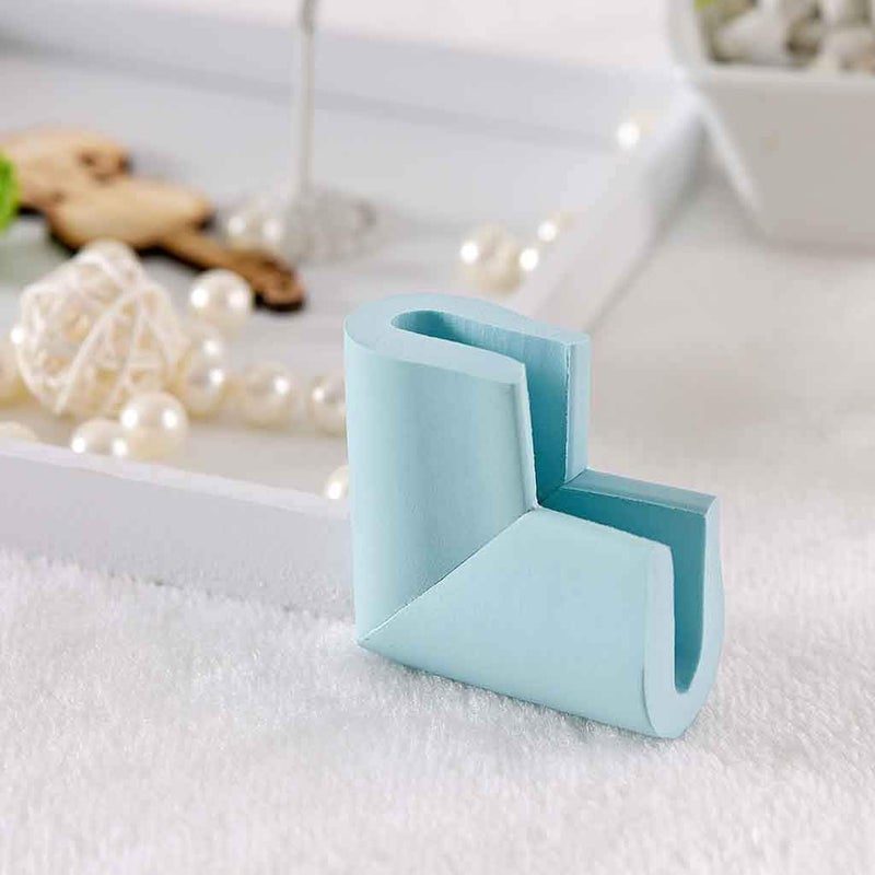 كلاراكو واقيات زوايا الطاولات الزجاجية، واقيات زوايا الأثاث تحمي الطفل من الإصابات الحادة، أزرق فاتح، 55 × 55 × 8 مم - Image 2