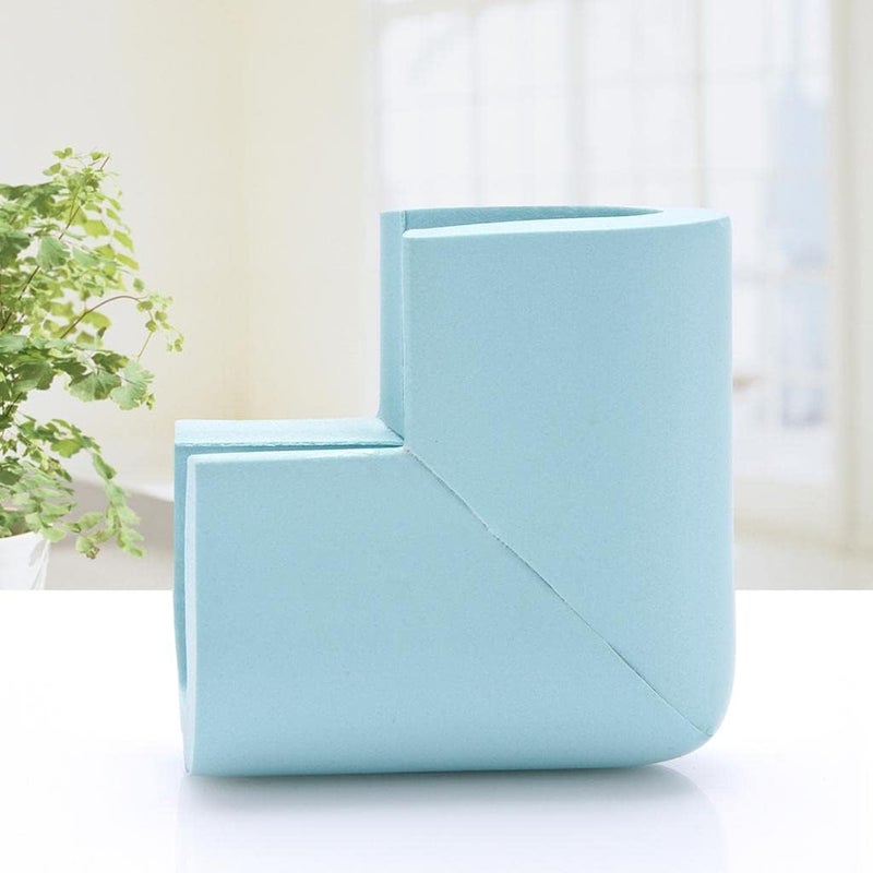 كلاراكو واقيات زوايا الطاولات الزجاجية، واقيات زوايا الأثاث تحمي الطفل من الإصابات الحادة، أزرق فاتح، 55 × 55 × 8 مم - Image 3