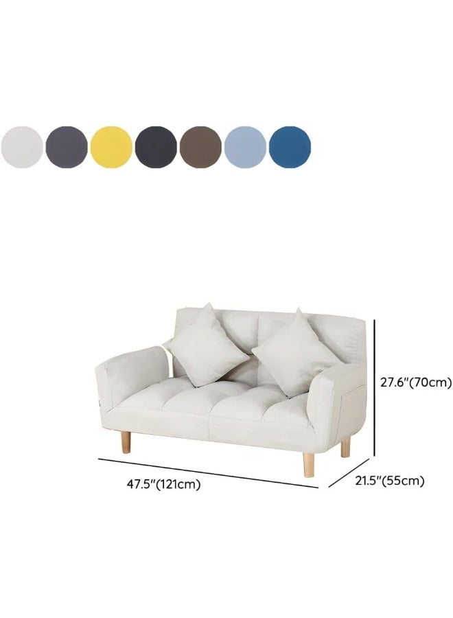 Ripple FURNITURE UAE Homes Modern Fabric Loveseat Sofa, Adjustable Sleeper with Cushions, Grey (Light Blue) - Image 2