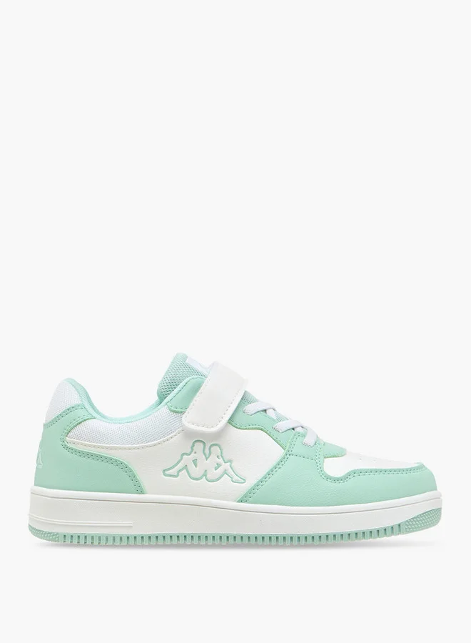 Kappa Girls' Logo Detail Sneakers with Hook and Loop Closure