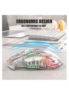 KASTWAVE Clear Wired USB Gaming Mouse, Transparent Shell Computer Mice with 12800 Max DPI, 3D RGB Backlit, High Precision (White)  - Image 3