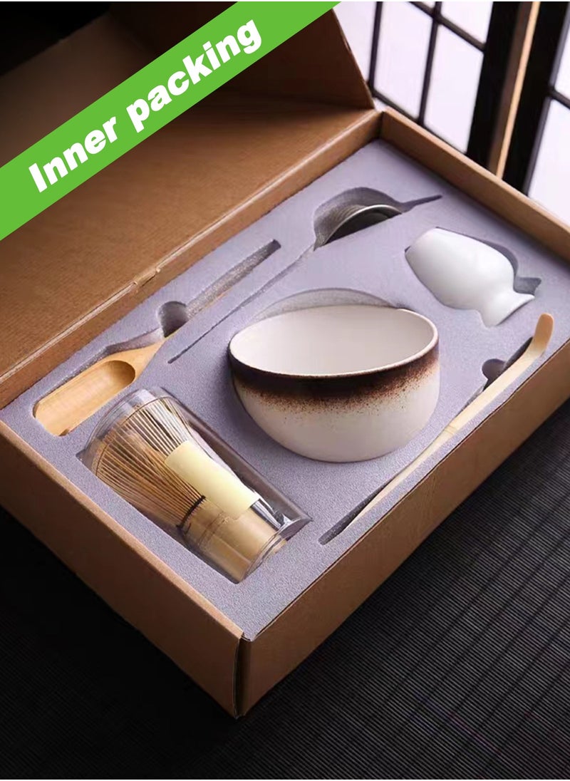HomarKet 6 Pack Matcha Whisk Set- Matcha Whisk and Bowl, Matcha Sifter, Matcha Whisk Holder ,Traditional Tea Scoop and Matcha Spoon- The Perfect Matcha Kit for Matcha Tea (White)  - Image 4