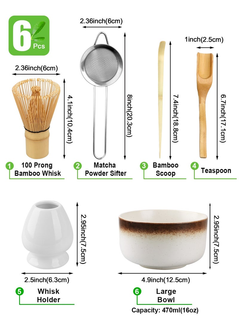HomarKet 6 Pack Matcha Whisk Set- Matcha Whisk and Bowl, Matcha Sifter, Matcha Whisk Holder ,Traditional Tea Scoop and Matcha Spoon- The Perfect Matcha Kit for Matcha Tea (White)  - Image 5