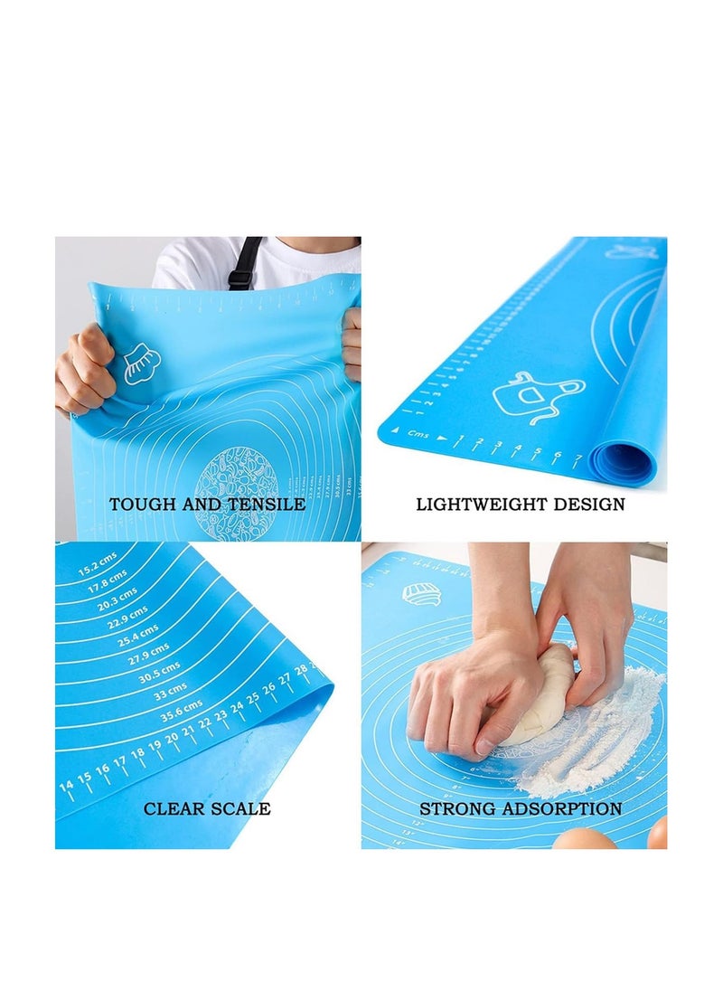 ECVV ECVV Baking Mat, Non-Stick Silicon Rolling Pastry Mat, 50 * 40cm Silicon Baking Sheets Mats,Kneading Pad Sheet Glass Fiber Rolling Dough Medium Size for Cake Macaron Kitchen Tools, Assorted  - Image 4
