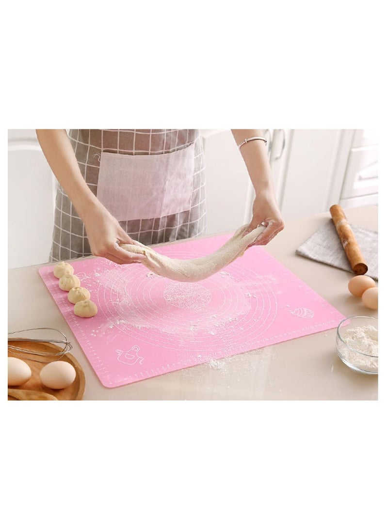 ECVV - ECVV Baking Mat, Non-Stick Silicon Rolling Pastry Mat, 50 * 40cm Silicon Baking Sheets Mats,Kneading Pad Sheet Glass Fiber Rolling Dough Medium Size for Cake Macaron Kitchen Tools, Assorted - Image 1