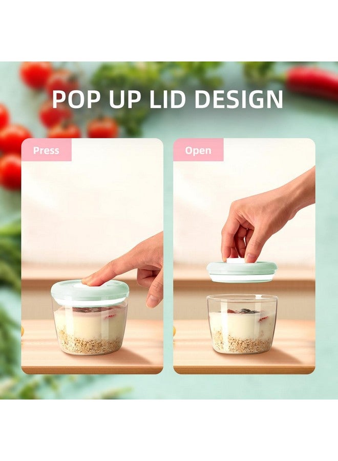 Ankou Overnight Oats Containers with Lids,14oz 400ml Set of 4 Meal Prep Container, Airtight Leakproof Reusable Food Storage Containers,Pop-Top Lids Bowl for Leftovers,Glass-like Clarity Tritan Material - Image 2