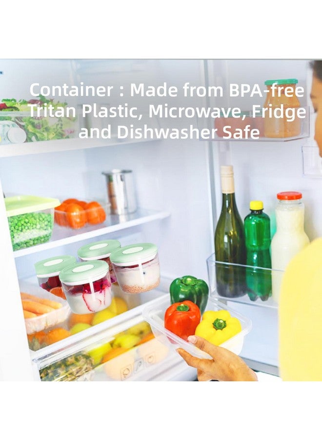 Ankou Overnight Oats Containers with Lids,14oz 400ml Set of 4 Meal Prep Container, Airtight Leakproof Reusable Food Storage Containers,Pop-Top Lids Bowl for Leftovers,Glass-like Clarity Tritan Material - Image 5