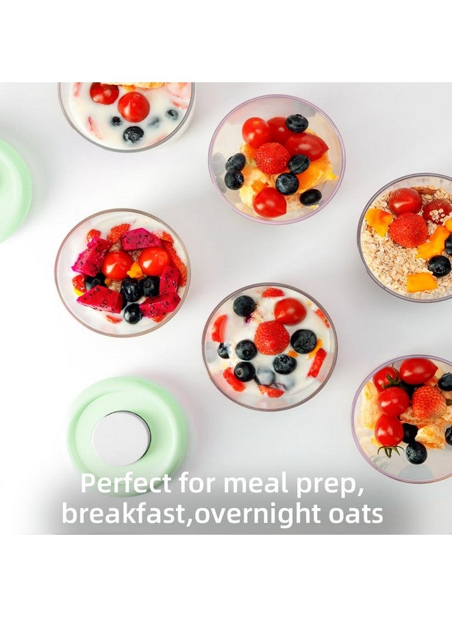 Ankou Overnight Oats Containers with Lids,14oz 400ml Set of 4 Meal Prep Container, Airtight Leakproof Reusable Food Storage Containers,Pop-Top Lids Bowl for Leftovers,Glass-like Clarity Tritan Material - Image 4