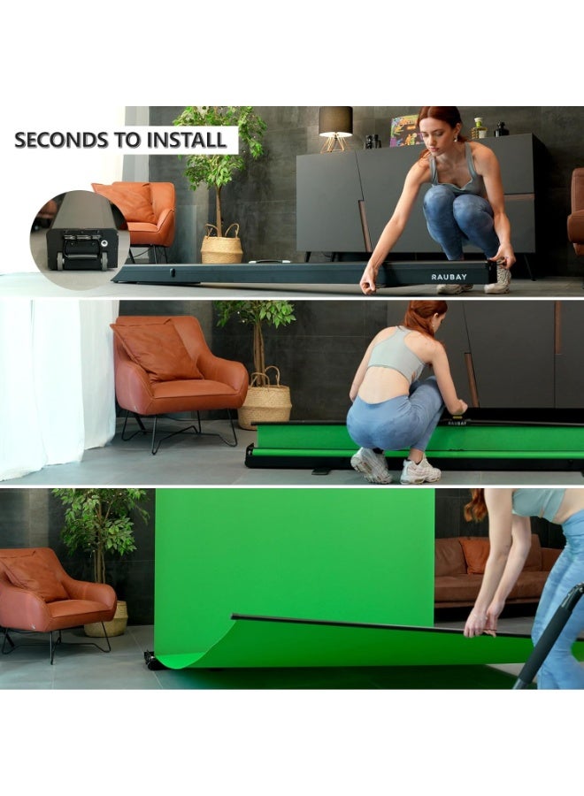 Raubay CGS2100-FX FloorFlex Collapsible Green Screen – Portable Chromakey Background With Extended Floor Coverage For Video Production, Streaming And Photography - Image 2
