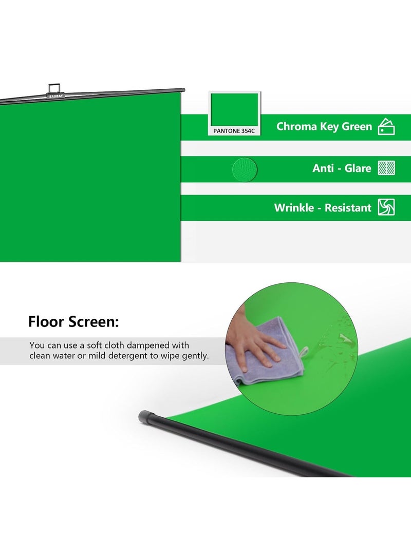 Raubay CGS2100-FX FloorFlex Collapsible Green Screen – Portable Chromakey Background With Extended Floor Coverage For Video Production, Streaming And Photography - Image 4