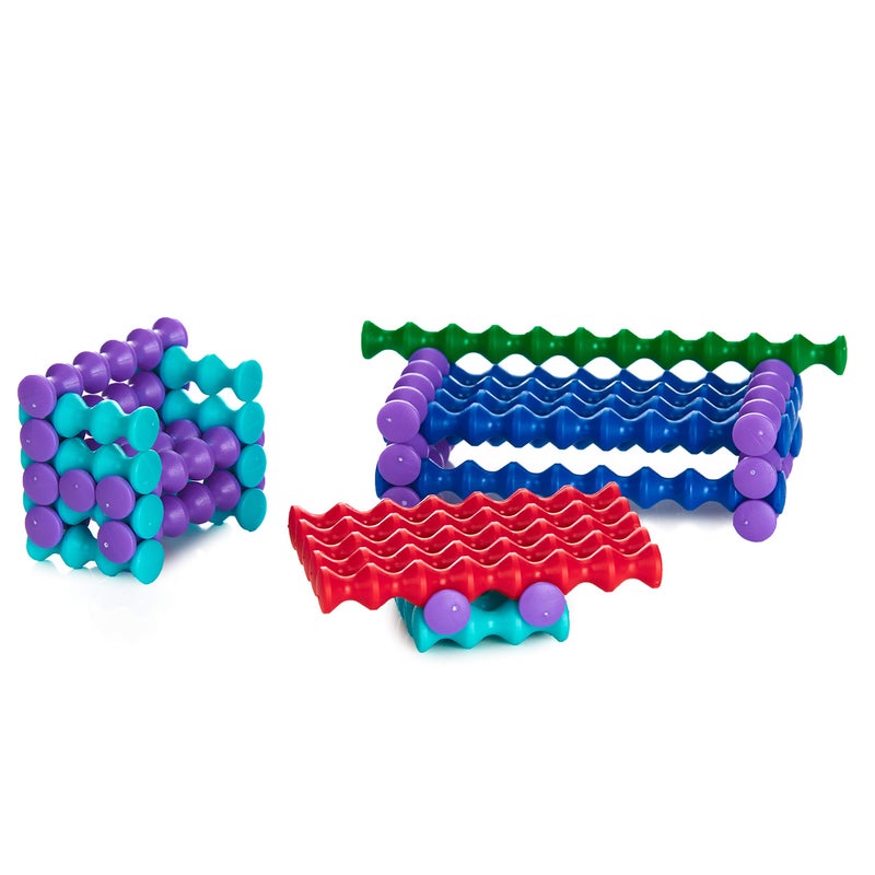 Popular Playthings Playstix Flexible Set Construction Toy Building Blocks 68 Piece Kit - Image 4