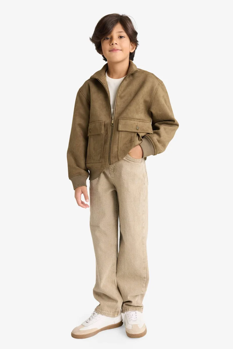 ديفاكتو Boy Tippet Faux Leather Jacket