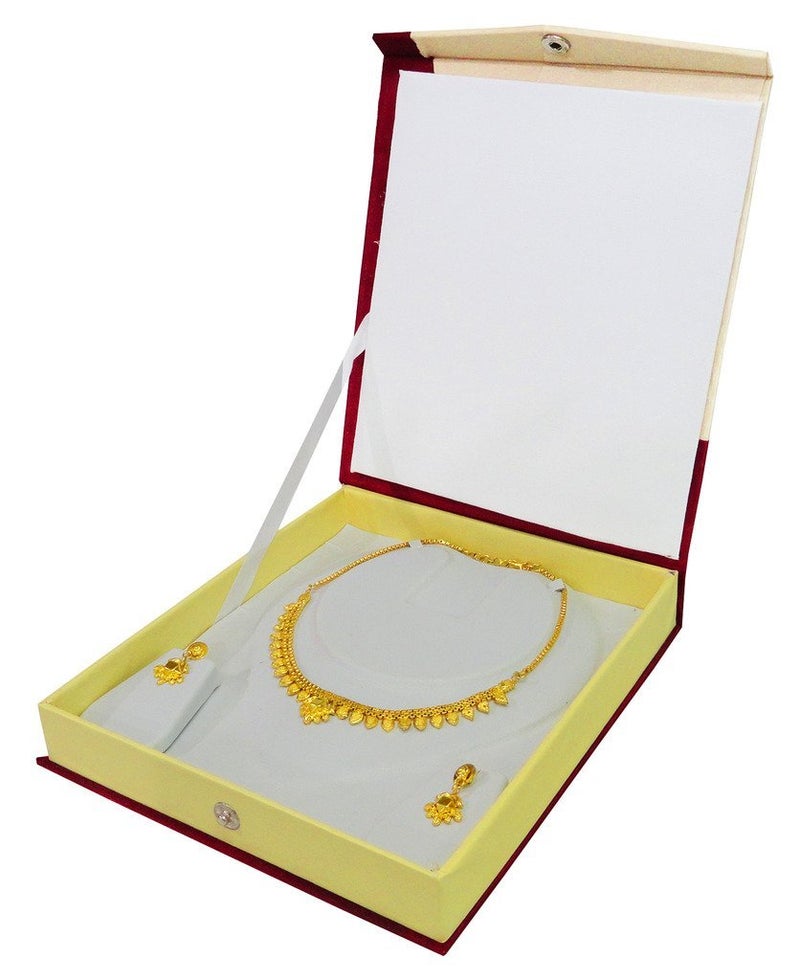 atorakushon Pack of 1 Pcs Multipurpose Necklace Earring bangle bracelet set half set box Jewelry Makeup Vanity Box (Crem) - Image 1