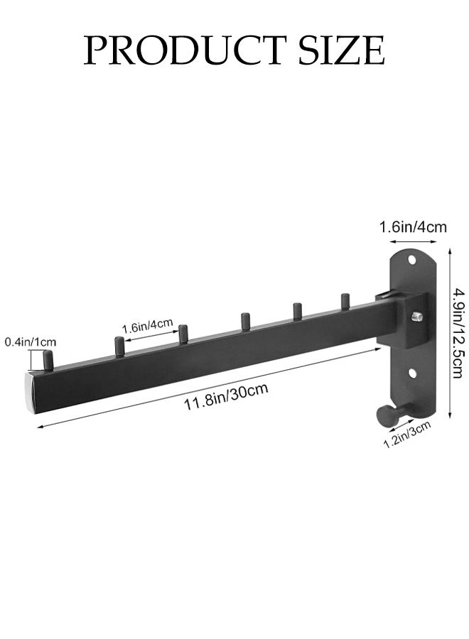 DUNISO Wall Mounted Clothes Hanger Rack, Sturdy Foldable Hanging Organizer with Stainless Steel Heavy Duty Coat Hooks, Space Saver,Sturdy Hanging Dryer Rack for Laundry Room Bedroom (Black) - Image 2