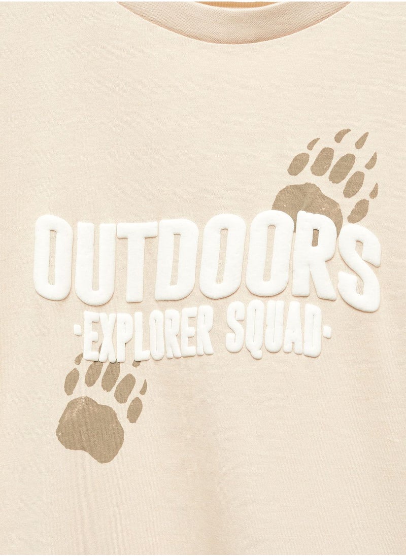 MANGO - Kids Printed Message T-Shirt - Image 1