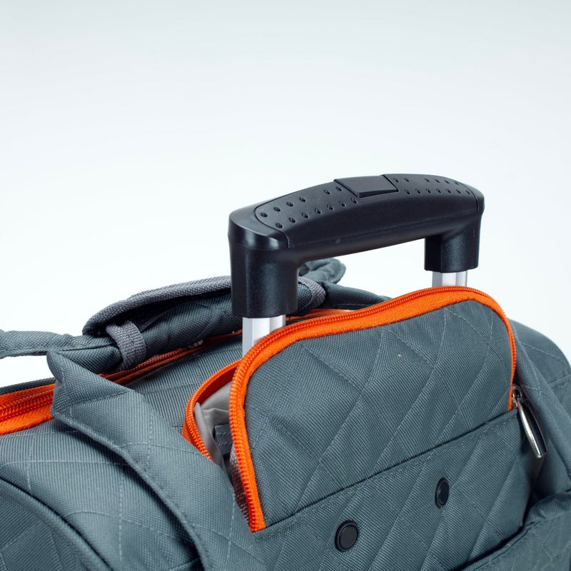 Rockland Melrose Upright Wheeled Underseater Carry-On Luggage, Charcoal - Image 2