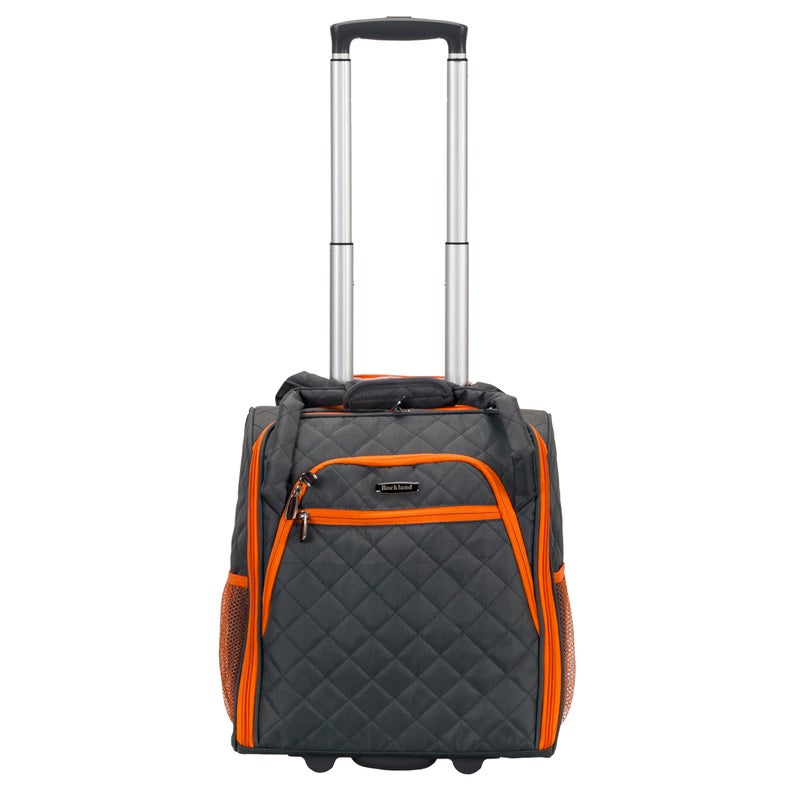Rockland Melrose Upright Wheeled Underseater Carry-On Luggage, Charcoal - Image 1