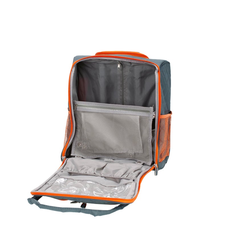 Rockland Melrose Upright Wheeled Underseater Carry-On Luggage, Charcoal - Image 5
