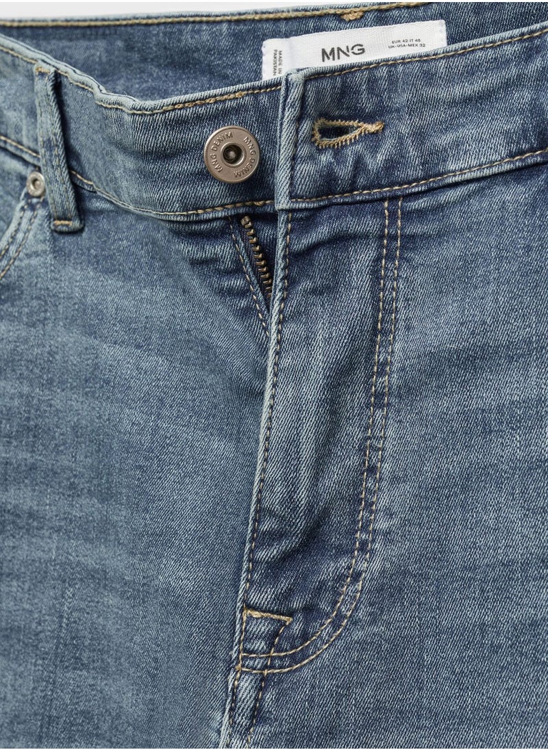 Mango Man - Skinny Fit Mid Wash Jeans - Image 1